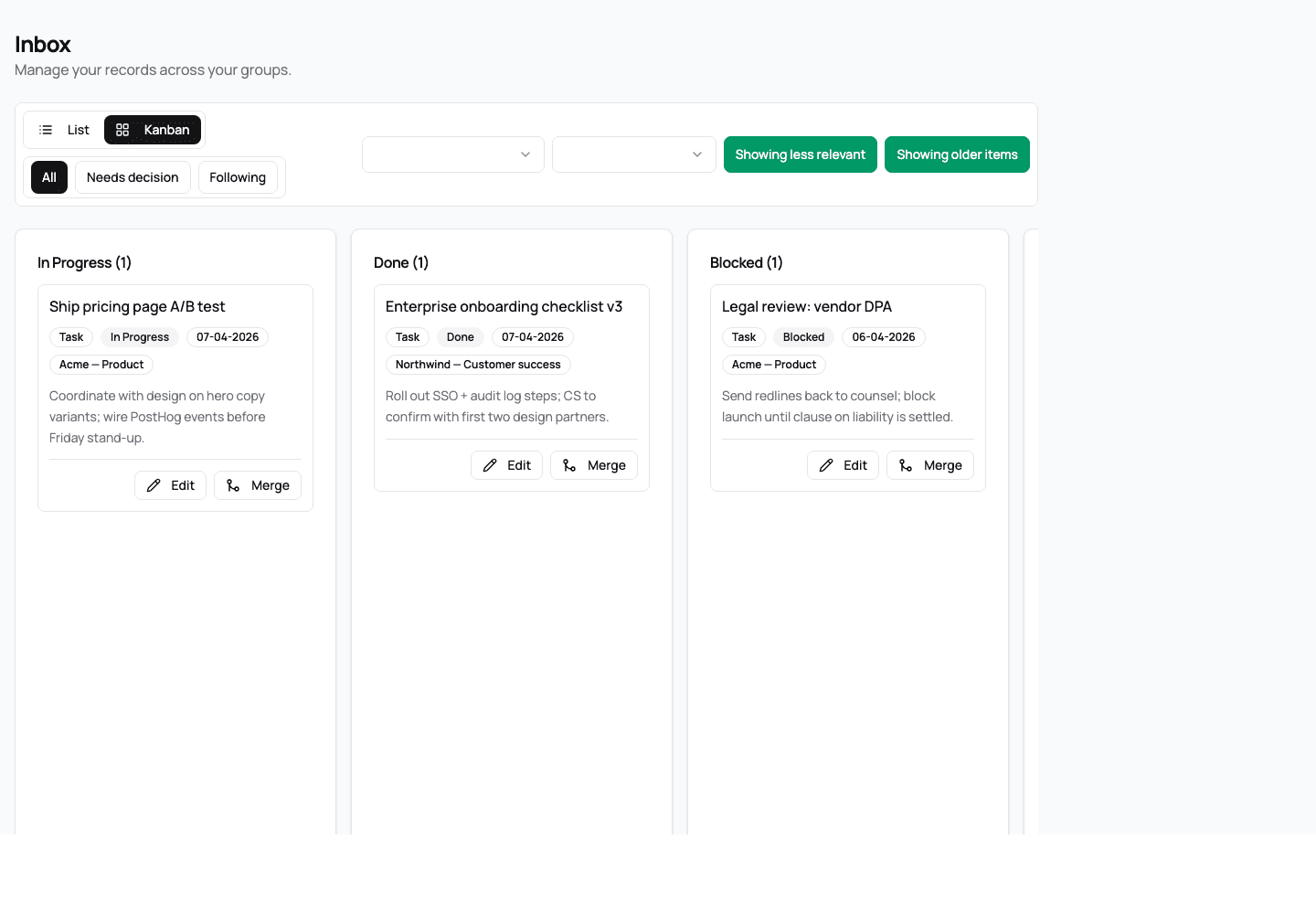 Inbox List 02 - Kanban